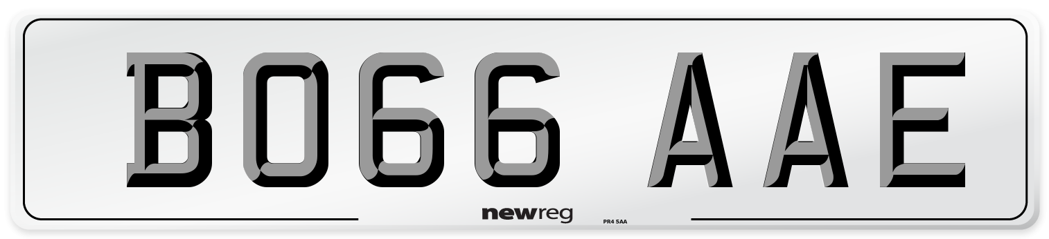 BO66 AAE Number Plate from New Reg